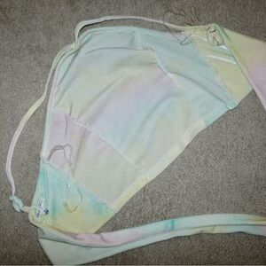 Women’s pastel tie dye summer  backless top with tie